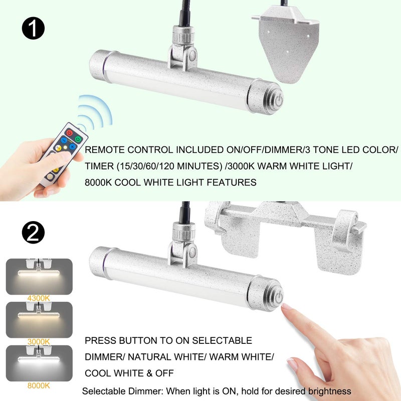 BIGMONAT USB Rechargeable Picture Light Wireless Led Art Light with Remote Control,Rotatable Painting Light Head of 3 Lighting Modes Dimmable Display Lamp for Frame Portrait Artwork Trophy - Image 3